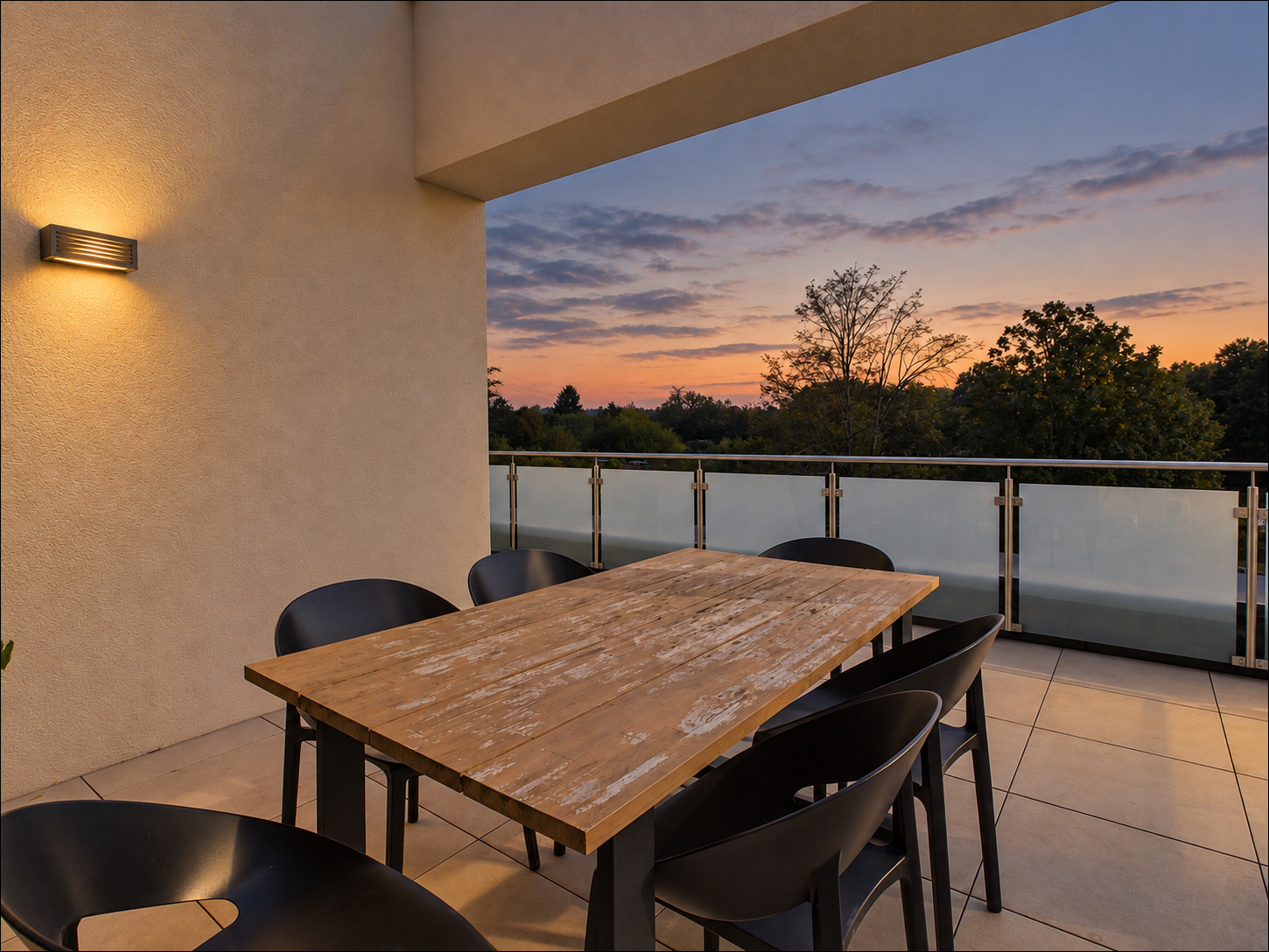 Terrasse im Abendlicht