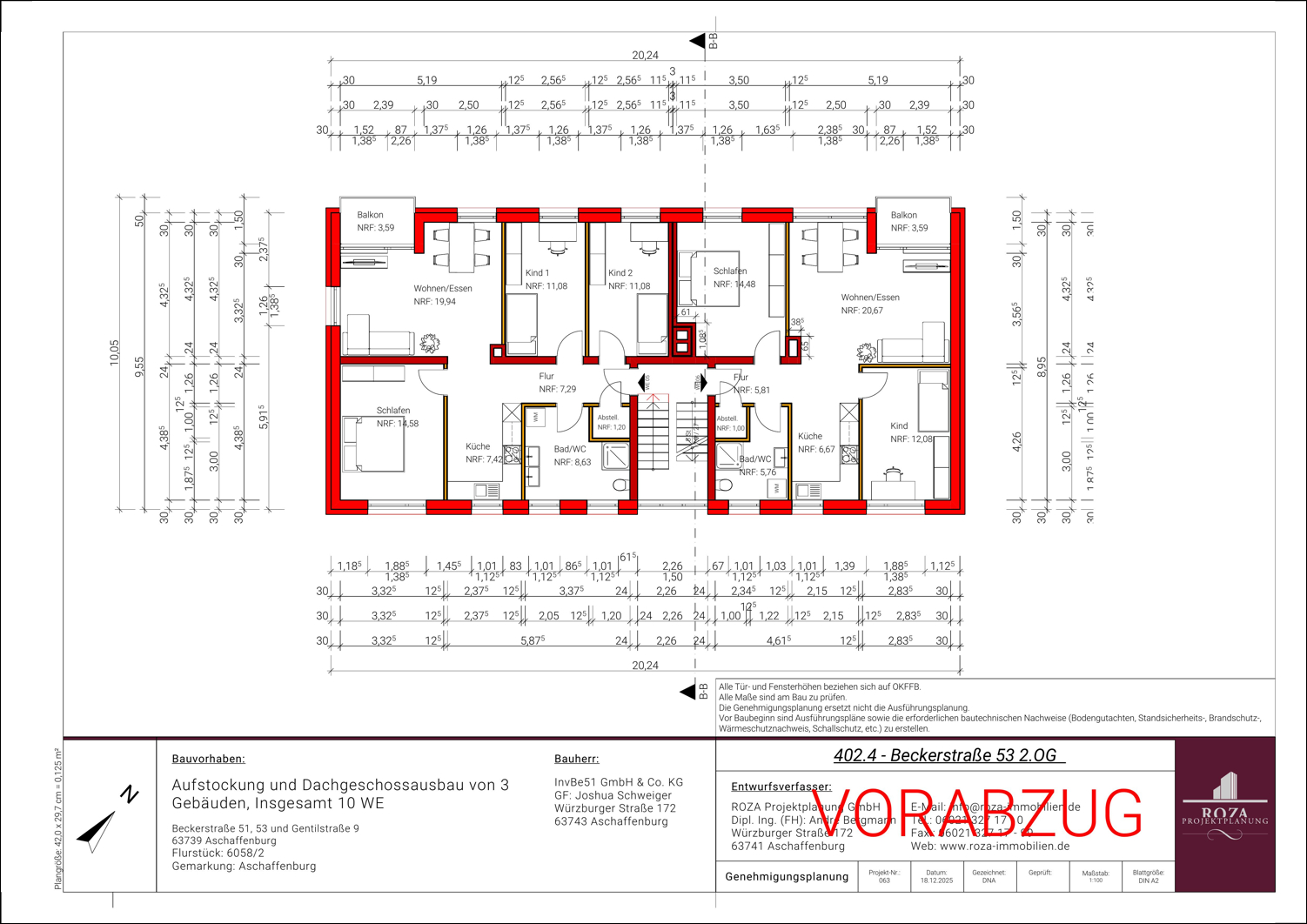 Grundriss Planung 2. OG